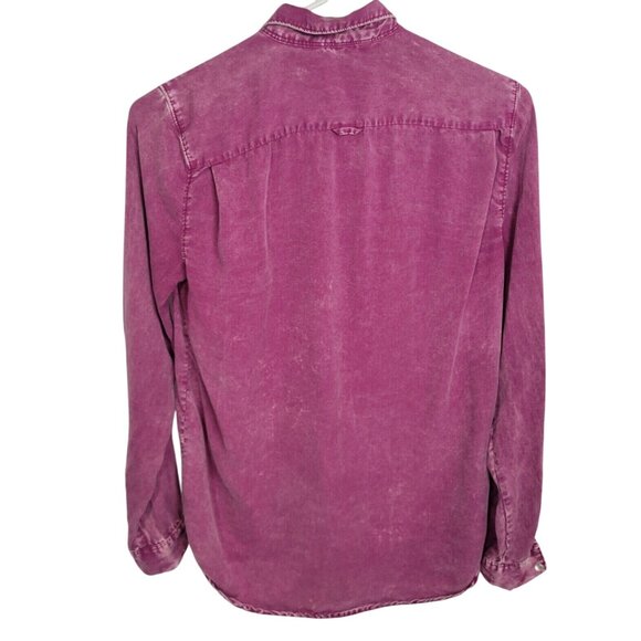 Calvin Klein Jeans XS Purple Tie-Dye Button-Up Shirt Long Sleeve Womens Casual T - Picture 5 of 6